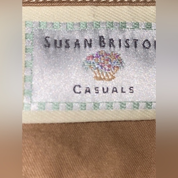 Susan Bristol Vintage Button Down Jacket Long‎ Sleeve Tan Work Women M - Picture 2 of 8